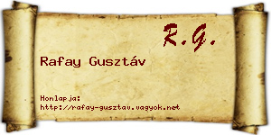 Rafay Gusztáv névjegykártya